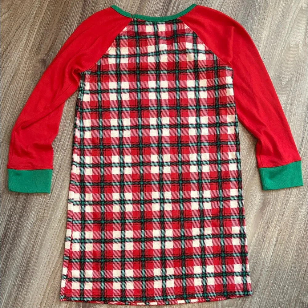 Red and Green‎ Plaid Nightgown with Elf Plush